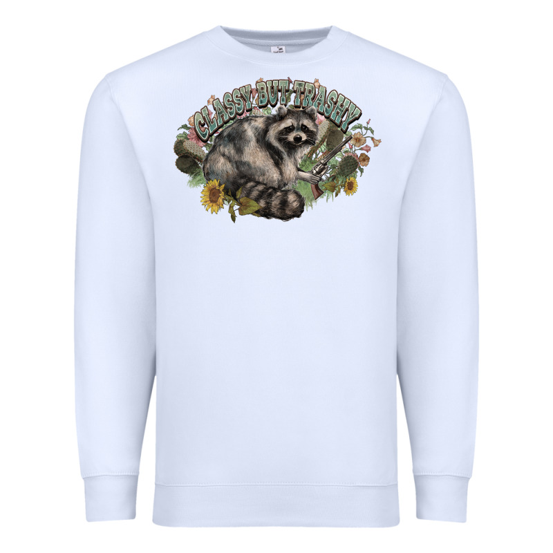 Classy But Trashy Racoon Premium Sweatshirt by NancyCooperArtShop | Teevron