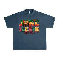 Midnight Navy juneteenth since 1865 with heart Urban Heavy Tee - texasbilliewilder