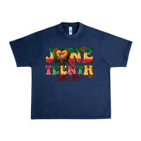 Navy juneteenth since 1865 with heart Urban Heavy Tee - texasbilliewilder