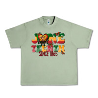 Oil Green juneteenth since 1865 with heart Urban Heavy Tee - texasbilliewilder