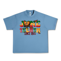 Pebble Blue juneteenth since 1865 with heart Urban Heavy Tee - texasbilliewilder