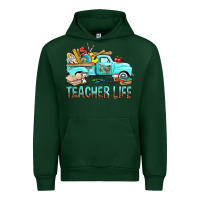 Forest Green Teacher Life With Truck Urban Hoodie - BundleAndBundleShop
