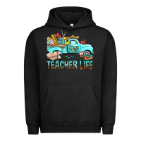 Pigment Black Teacher Life With Truck Urban Hoodie - BundleAndBundleShop