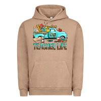 Pigment Burro Teacher Life With Truck Urban Hoodie - BundleAndBundleShop