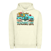 Pigment Pistachio Teacher Life With Truck Urban Hoodie - BundleAndBundleShop
