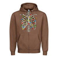 Chestnut Christmas Rib Cage Zipper Hoodie - FaDigitalArtStudio