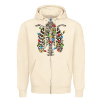 Sandshell Christmas Rib Cage Zipper Hoodie - FaDigitalArtStudio