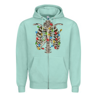 Seafoam Christmas Rib Cage Zipper Hoodie - FaDigitalArtStudio