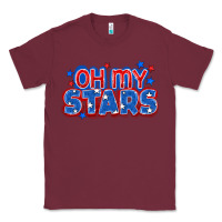Burgundy Oh my stars 4th of july Classic Tee - CowGirlArtShop