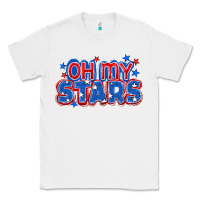 White Oh my stars 4th of july Classic Tee - CowGirlArtShop
