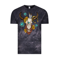 Cloud Black western cow skull Vintage Tee - texasbilliewilder