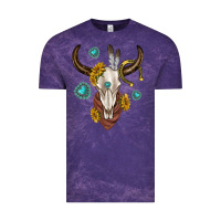 Cloud Purple western cow skull Vintage Tee - texasbilliewilder