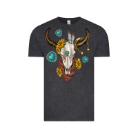 Vintage Black western cow skull Vintage Tee - texasbilliewilder
