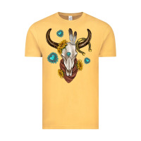 Vintage Mustard western cow skull Vintage Tee - texasbilliewilder