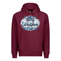 Burgundy merry christmas blue Premium Hoodie - MaliasSmallBusiness