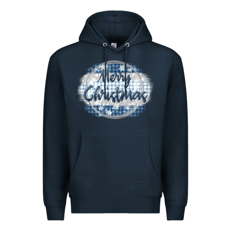 Merry Christmas Blue Premium Hoodie by MaliasSmallBusiness | Teevron