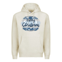 Oatmeal Heather merry christmas blue Premium Hoodie - MaliasSmallBusiness