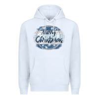 White merry christmas blue Premium Hoodie - MaliasSmallBusiness