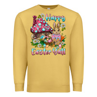 Antique Gold happy easter y'all rabbit Premium Sweatshirt - BarkalooDesign