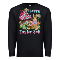 Black happy easter y'all rabbit Premium Sweatshirt - BarkalooDesign