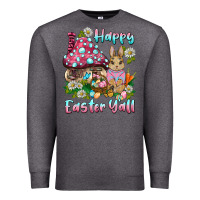 Charcoal Heather happy easter y'all rabbit Premium Sweatshirt - BarkalooDesign