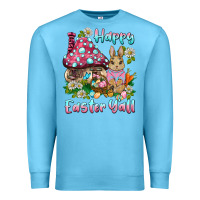 Ocean Blue happy easter y'all rabbit Premium Sweatshirt - BarkalooDesign