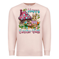 Pale Pink happy easter y'all rabbit Premium Sweatshirt - BarkalooDesign