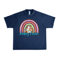 Navy happy easter rainbow bunny Urban Heavy Tee - RanaPortraitStore