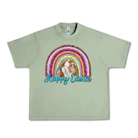 Oil Green happy easter rainbow bunny Urban Heavy Tee - RanaPortraitStore