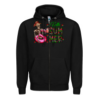 Black hello summer Zipper Hoodie - CowhideDigitalArt