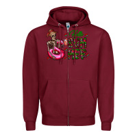 Burgundy hello summer Zipper Hoodie - CowhideDigitalArt