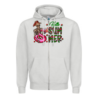 Dove Grey hello summer Zipper Hoodie - CowhideDigitalArt