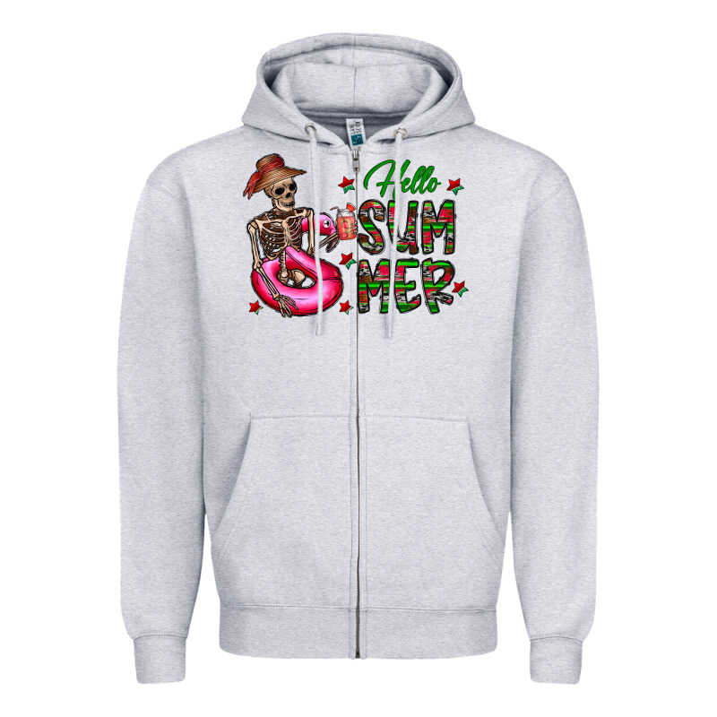Hello Summer Zipper Hoodie by CowhideDigitalArt | Teevron