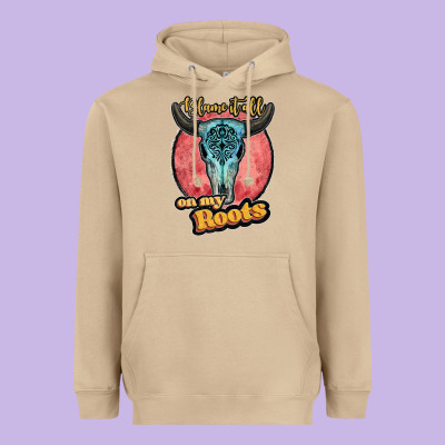 Blame It All On My Roots Black Heavyweight Hoodie Designed By Jahusdesignshop