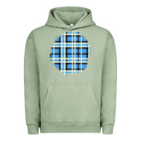 Pigment Oil Green Winter Tartan Patch Urban Hoodie - BundleAndBundleShop