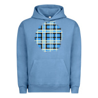 Pigment Pebble Blue Winter Tartan Patch Urban Hoodie - BundleAndBundleShop