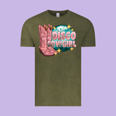 Western Disco Cowgirl Vintage Tee Designed By Texasbilliewilder