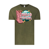 Vintage Olive western disco cowgirl Vintage Tee - texasbilliewilder