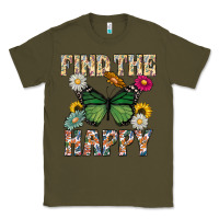 Army Green Kind The Happy Classic Tee - CowhideDigitalArt