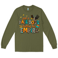Army Green just a nail boss building her empire Long Sleeve Tee - AdoDesignShop