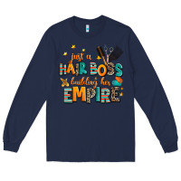 Navy just a nail boss building her empire Long Sleeve Tee - AdoDesignShop