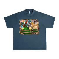 Midnight Navy Happy easter rooster chicken and chick Urban Heavy Tee - RanaPortraitStore