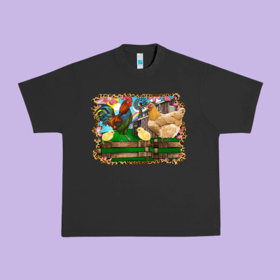Urban Heavy Tee Happy easter rooster chicken and chick