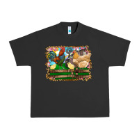 Pigment Black Happy easter rooster chicken and chick Urban Heavy Tee - RanaPortraitStore