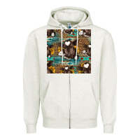 Oatmeal Heather western baby calf seamless pattern Zipper Hoodie - HRA Design Shop