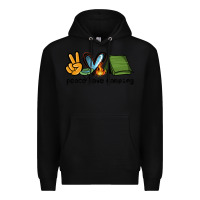Black peace love camping Premium Hoodie - NancyCooperArtShop
