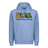 Colony Blue peace love camping Premium Hoodie - NancyCooperArtShop