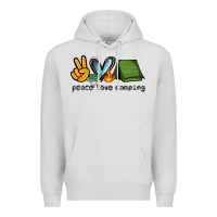 Dove Grey peace love camping Premium Hoodie - NancyCooperArtShop