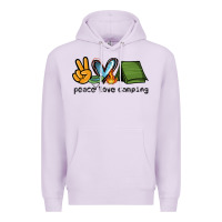 Lilac peace love camping Premium Hoodie - NancyCooperArtShop