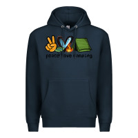 Navy peace love camping Premium Hoodie - NancyCooperArtShop